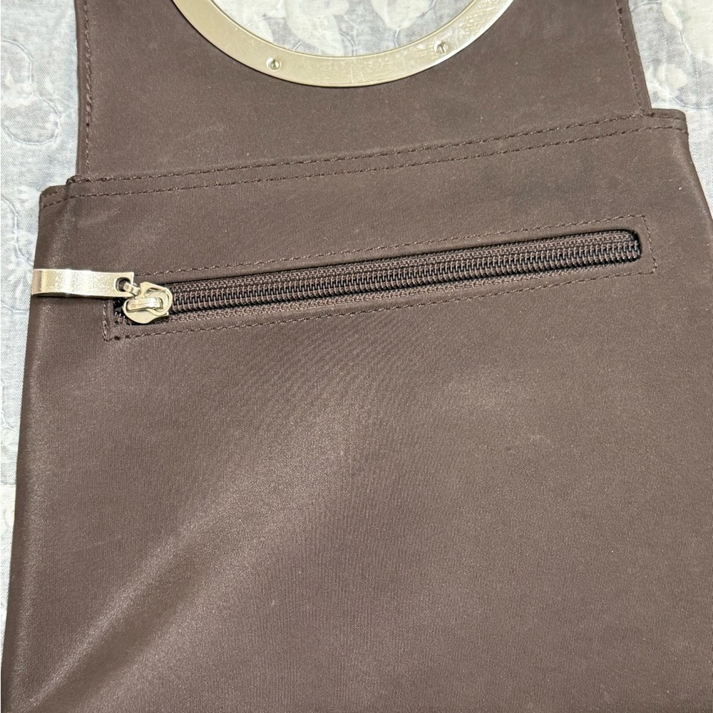 Elegant Brown Handbag with Silver Accents - Picture 6 of 9